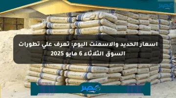 أسعار الحديد والأسمنت اليوم: تعرف على تطورات السوق الثلاثاء 6 مايو 2025